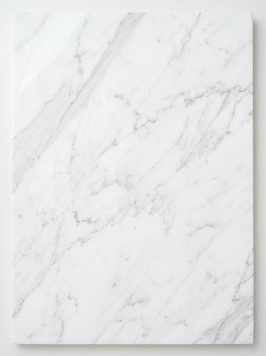 Uncompressed 4K close-up of white Italian marble with delicate grey veins for cosmetic and luxury product flat-lays